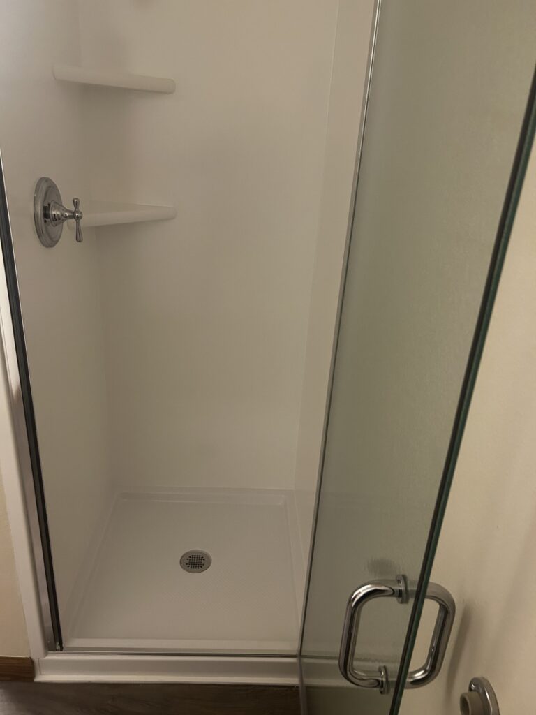 reframed walls new shower